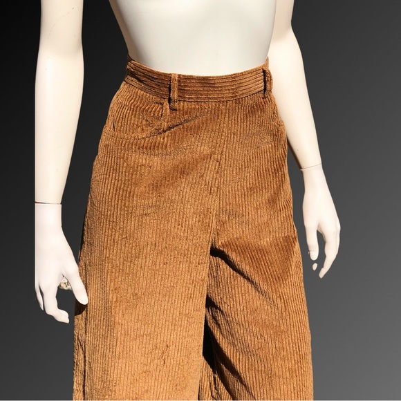 NWOT See by CHLOÉ Tan Corduroy GAUCHO Cropped Palazzo Pants 36 - Picture 7 of 11
